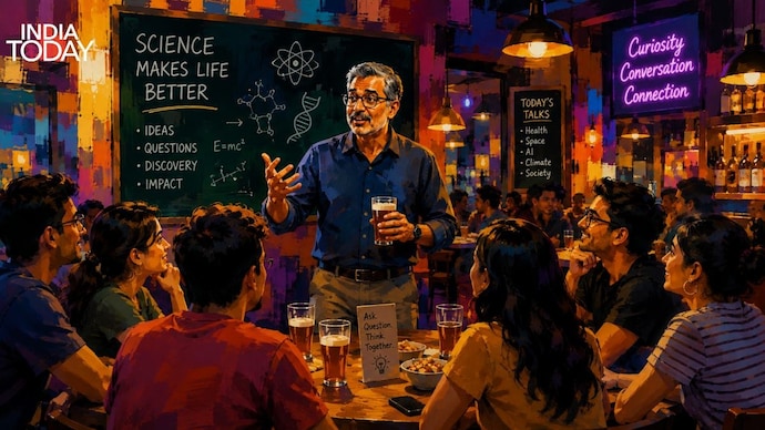 The non-profit festival is now held simultaneously in more than 500 cities across 27 countries. (Photo: Generative AI by India Today) Pint of Science 2026