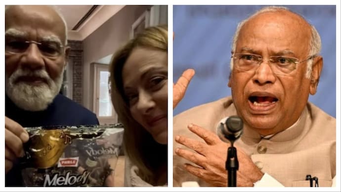 The Congress fumed as PM Modi gifted Giorgia Meloni a packet of Melody in Rome on Wednesday. PM Modi, Meloni, Congress