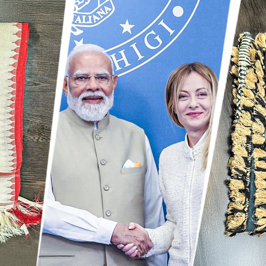 PM Modi gifts Indian silk stoles to Italy's PM