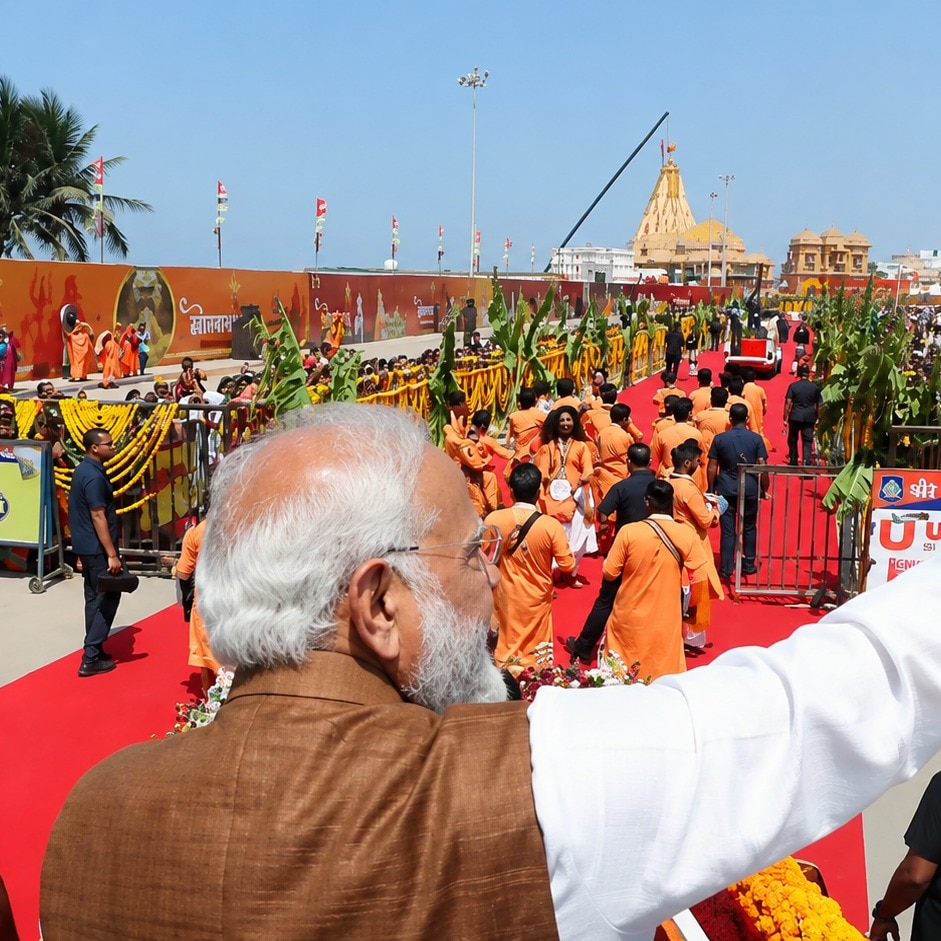 PM holds grand Somnath roadshow as temple marks 75 years of restoration