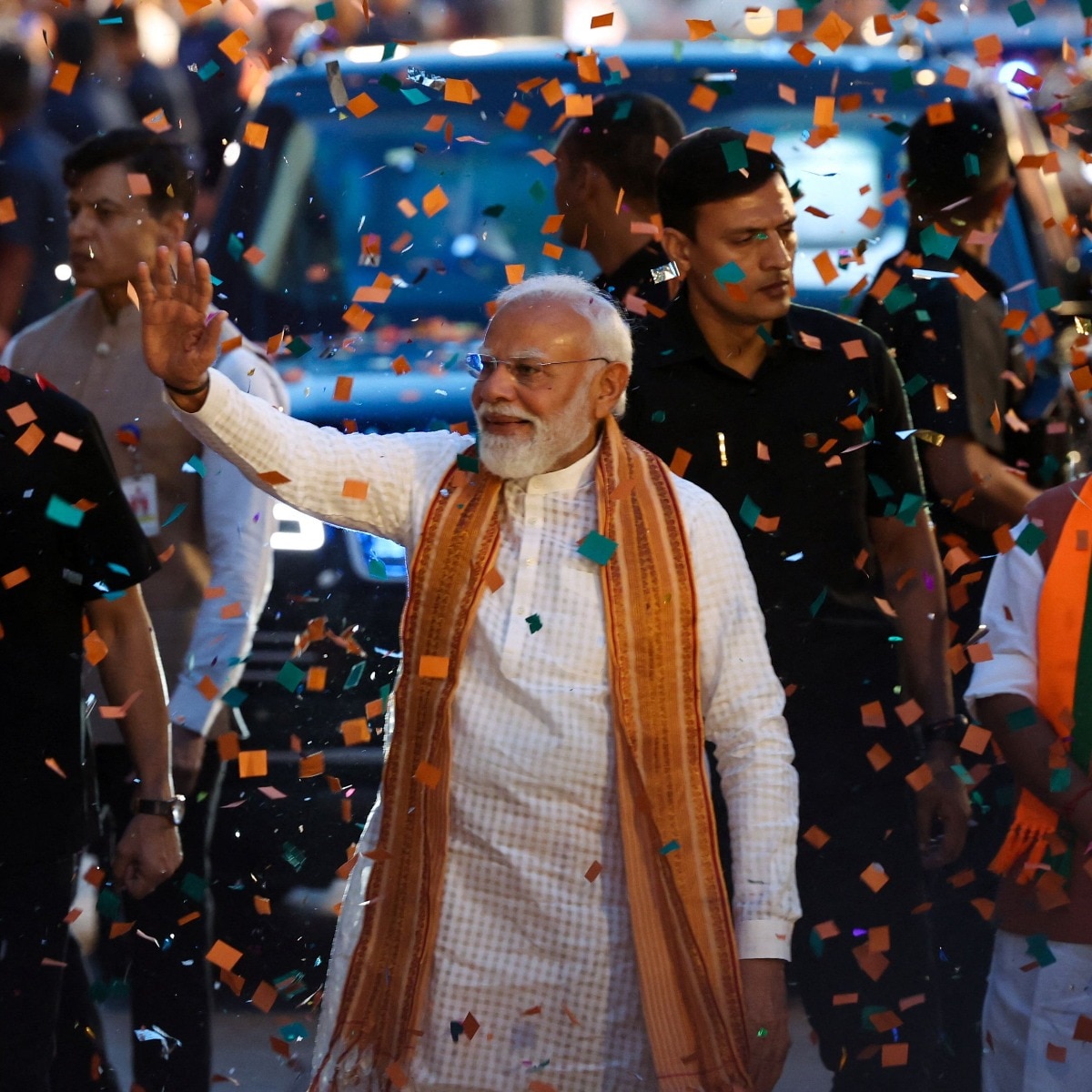 PM Narendra Modi at BJP HQ on Monday