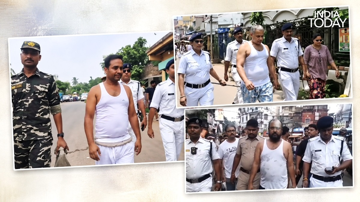 Head shaved, hands cuffed: Bengal cops parade arrested TMC goons in undergarments