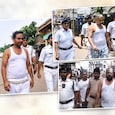 Police parade TMC-linked goons in underwear as Bengal starts crime crackdown. Police parade TMC-linked goons in underwear as Bengal starts crime crackdown.