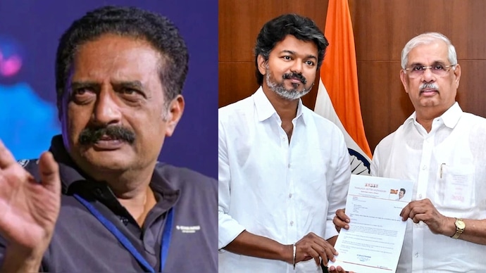 Prakash Raj (left) supports Vijay's (centre) right to become Chief Minister of Tamil Nadu, says Governor Rajendra Arlekar (right) should respect the mandate Prakash Raj. Victory