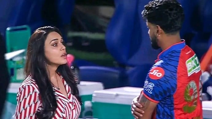 Preity Zinta and Shreyas Iyer had a chat after the game against RCB in Dharamsala. (Image: Screengrab/X) Preity Zinta and Shreyas Iyer