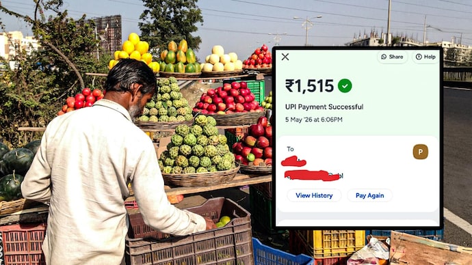 Pune fruit seller returns excess Rs 1,500 after customer’s UPI mistake (Photos: Getty Images and Superbro/X) fruit seller