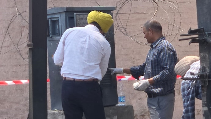 NIA team at the blast site in Punjab. NIA Investigation in Punjab Blast Case