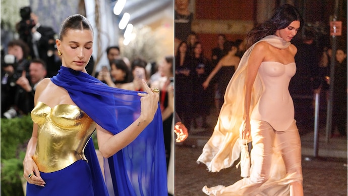(R) Hailey Beiber at met Gala 2026, (L) Kendall Jenner at Met Gala after party (Photo: AFP, Getty) (R) Hailey Beiber at met Gala 2026, (L) Kendall Jenner at Met Gala after party