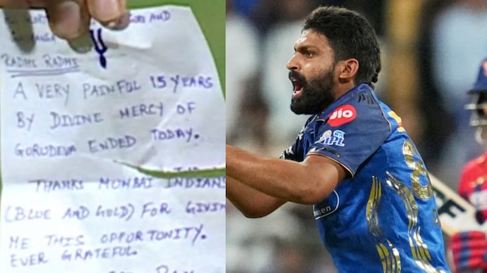 Raghu Sharma took his maiden IPL wicket against LSG. (Reuters Photo) Raghu Sharma