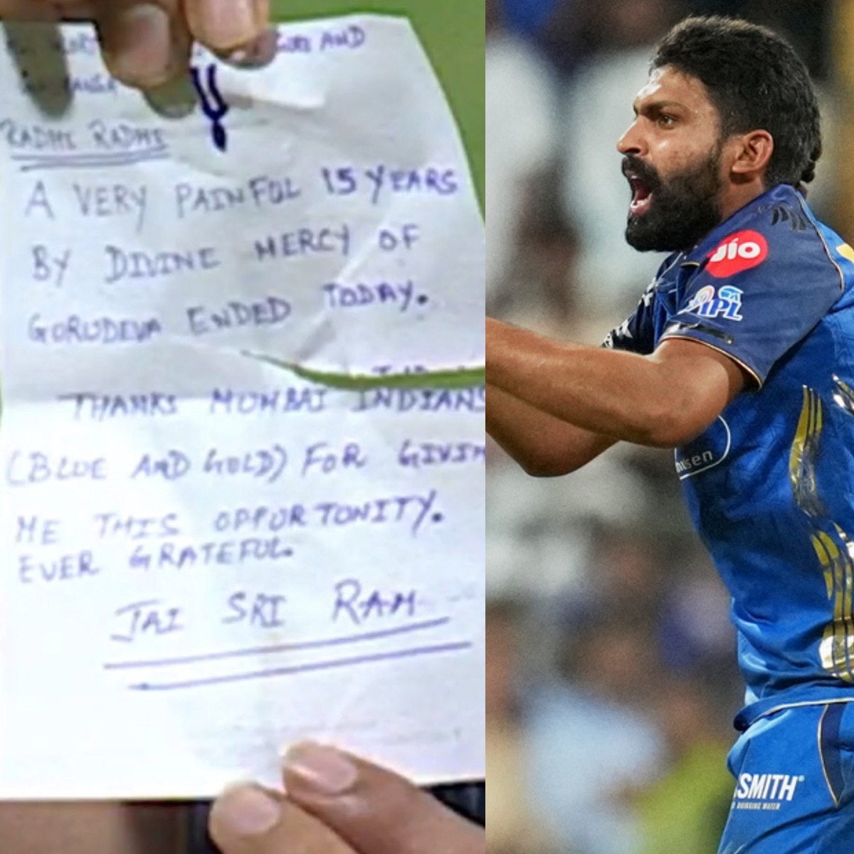 MI’s Raghu Sharma celebrates maiden IPL wicket with emotional note: Watch