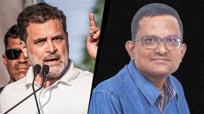 Investment advisor Muthukrishnan Dhandapani had a light-hearted moment with Congress MP Rahul Gandhi on X. (Photo: PTI and X)