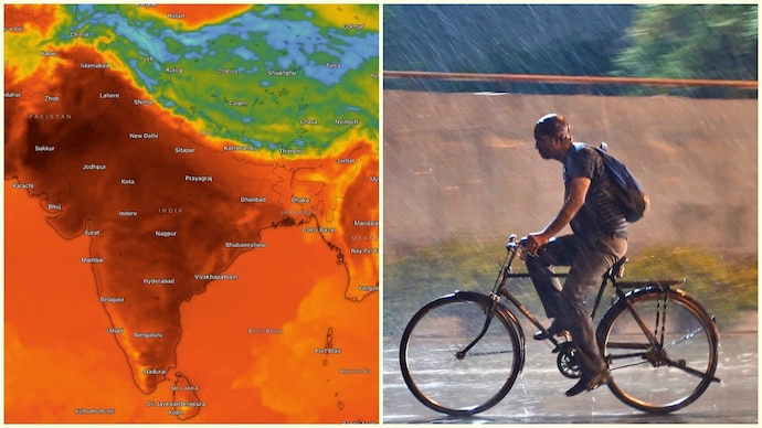 The approaching system is expected to trigger strong dust storms accompanied by moderate to heavy thundershowers. (Photo: Windy/PTI) Rain alert heatwave
