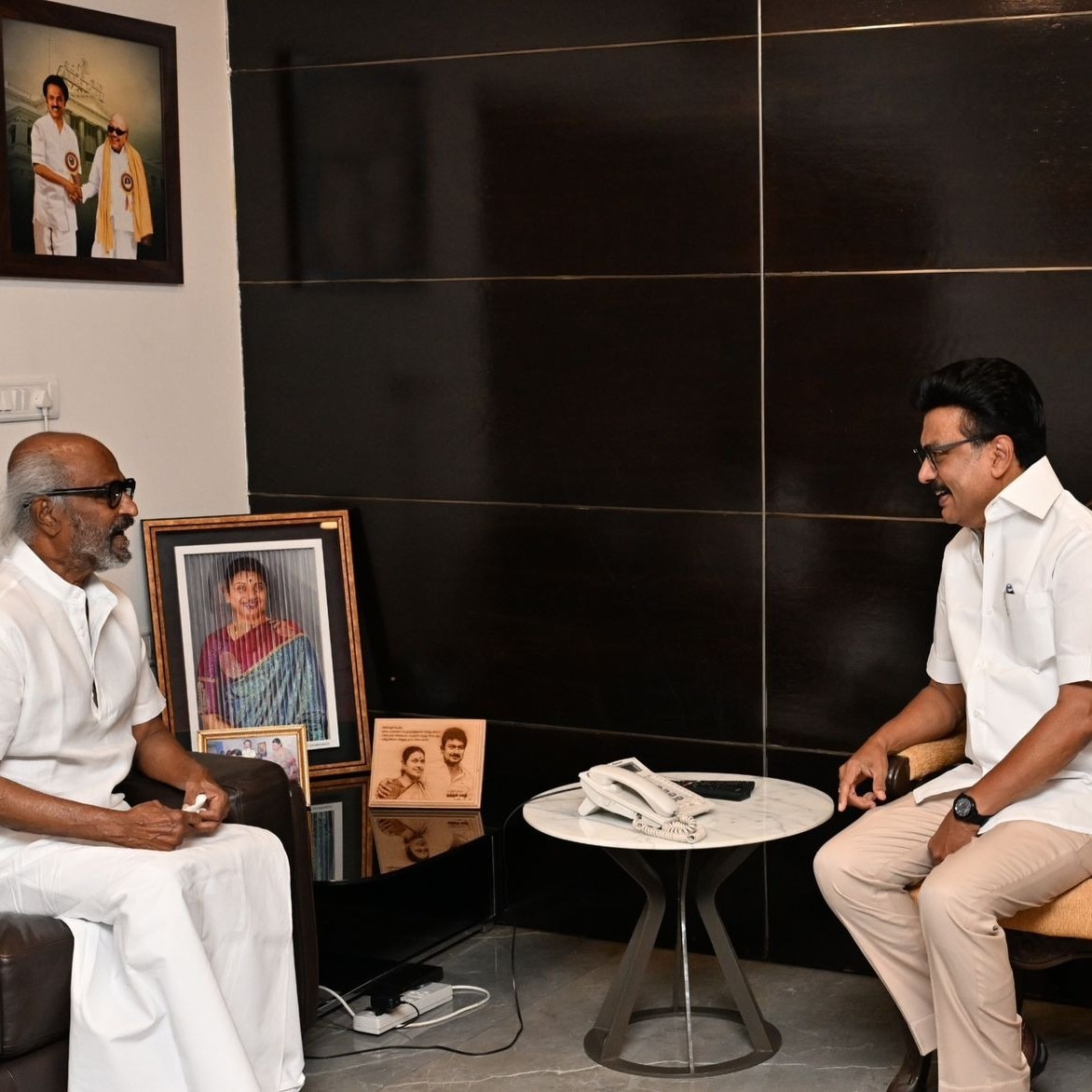 Rajinikanth meets MK Stalin in Chennai