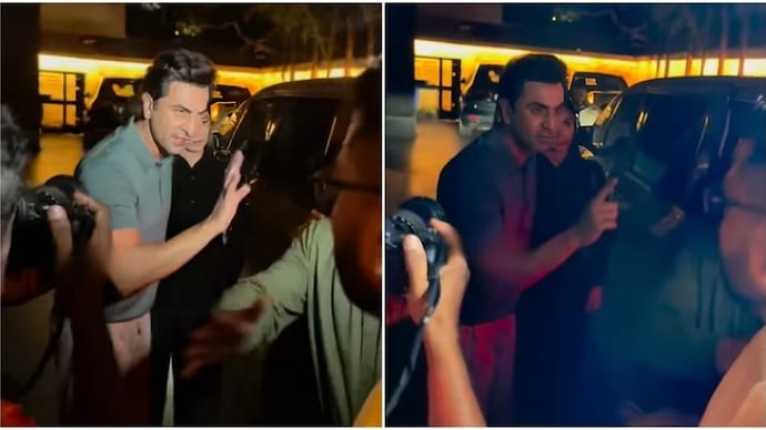 Ranbir Kapoor snaps at people and asks them to step back. Ranbir Kapoor snaps at people and asks them to step back.