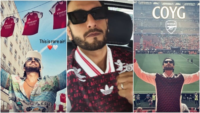 Ranveer Singh shared a heartfelt message for Arsenal from Budapest. (Credit: Instagram/@ranveersingh)