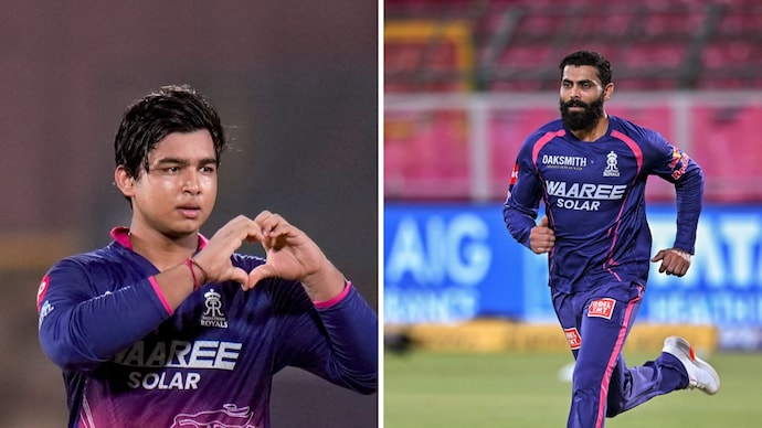 Jadeja reckons Sooryavanshi is the new rockstar for RR. (Image: PTI) Ravindra Jadeja, Vaibhav Sooryavanshi