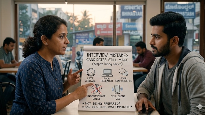 Recruiter shares interview mistakes candidates still make despite common hiring advice (AI generated image) Recruiter shares interview mistakes candidates still make despite common hiring advice