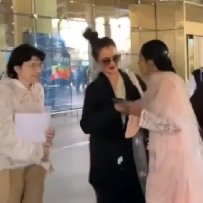 Rekha shoves past fan at airport in old viral video. Internet divided over reaction