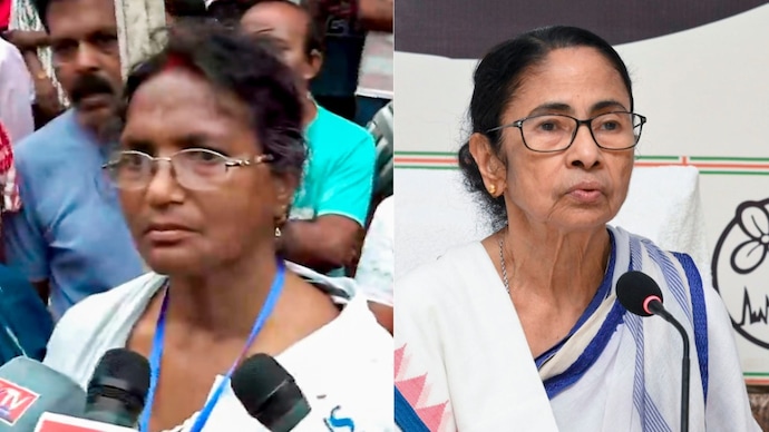 RG Kar victim's mother and newly elected BJP MLA Ratna Debnath on Monday contrasted her daughter's loss with Mamata Banerjee's political defeat. (PTI photos) RG Kar victim mother