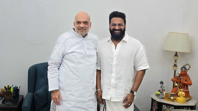 Rishabh Shetty met Union Home Minister Amit Shah. (Photo courtesy: Instagram/Rishabh Shetty) Rishabh Shetty, Amit Shah