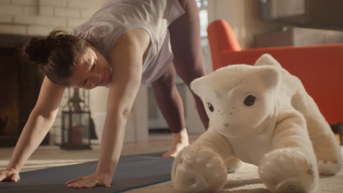 The AI robot from Familiar Machines & Magic is designed to live and bond with your family. Photo: Familiar Machines and Magic Roomba dog