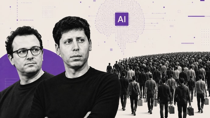OpenAI's Sam Altman and other tech leaders have started to change their stance on the future of AI on jobs. (Representational image made with AI)