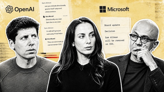 Text messages between Sam Altman and Mira Murati show the frantic hours after OpenAI removed him as chief executive. Sam Altman, Mira Murati and Satya Nadella