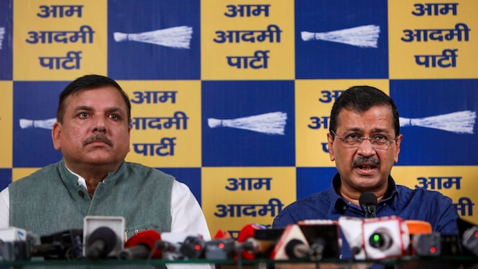 Arvind Kejriwal (right) and Sanjay Singh slammed the BJP over issue of women safety in national capital. (PTI photo) Arvind Kejriwal and Sanjay Singh slammed the BJP over issue of women safety in national capital. (PTI photo)