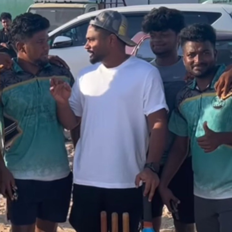 Chettan's day out: CSK's Sanju Samson plays beach cricket with locals in Chennai