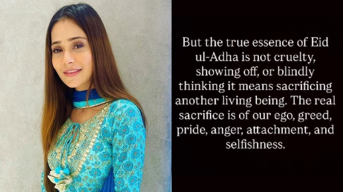 Television actor Sara Khan opposes Eid-ul-Adha sacrifice. (Photo: Instagram)
