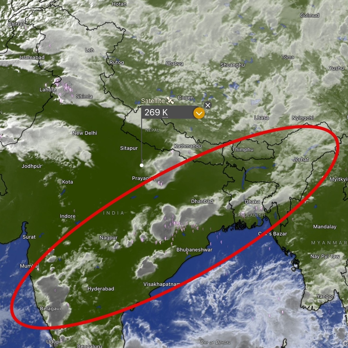 3,000-km-long band of cloud seen stretching from Kerala to Arunachal