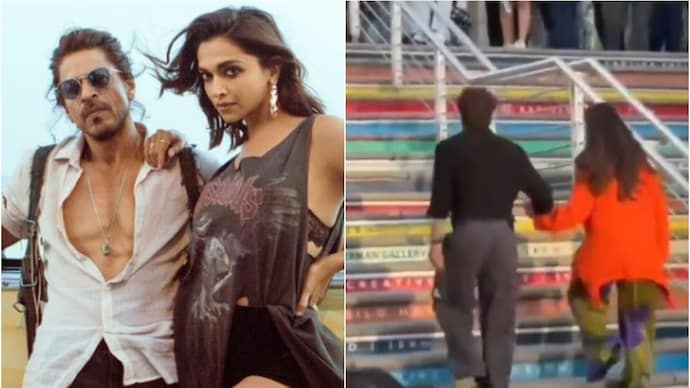 Viral video of Shahrukh Khan, Deepika Padukone from King shoot (Credits: X/_Rhea_HD) Viral video of Shahrukh Khan, Deepika Padukone from King shoot