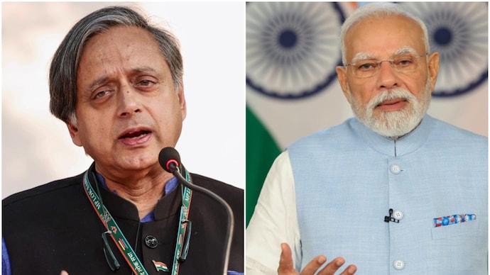 Shashi Tharoor and PM Modi (Images: PTI) Shashi Tharoor said PM Modi's absence at the Gaza summit is "puzzling". (Images: PTI)