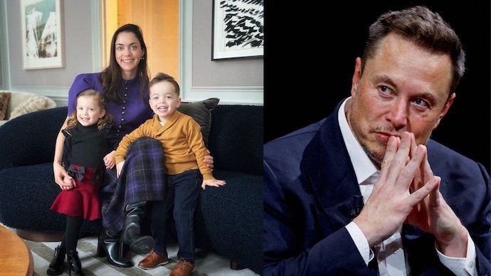 Shivon Zilis with her twins (L) and Elon Musk (R). (Photos: Shivon Zilis/X and Getty Images) Shivon Zilis and Elon Musk