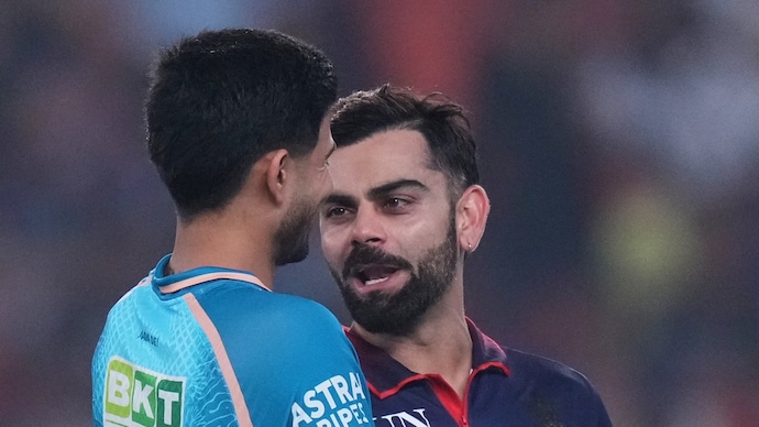 Gill engaged in some banter with Kohli during the match (Courtesy: AP) Shubman Gill, Virat Kohli