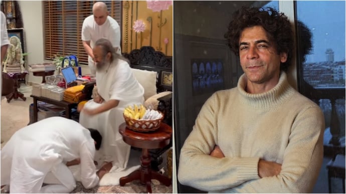 Sri Sri Ravi Shankar recently met celebrities like Vikrant Massey (left) and Sunil Grover (right). (Credit: Instagram/@gurudev, @iamsunilgrover) Sri Sri Ravi Shankar