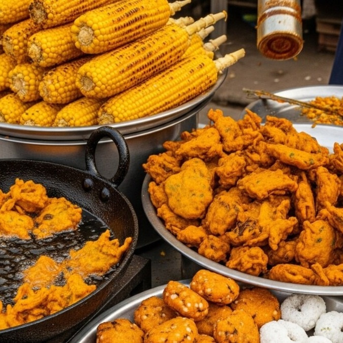 You can enjoy eating these street snacks during the rainy season. (Credit: AI)
