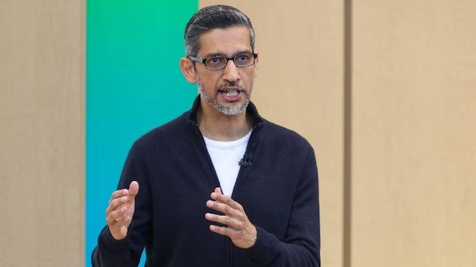 Sundar Pichai at Google I/O 2026 developer conference. (Photo: Reuters)