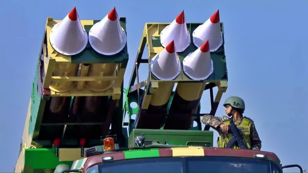 What is the Suryastra rocket system that India successfully tested?