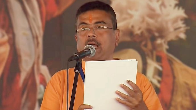 Suvendu Adhikari takes oath as Bengal's Chief Minister at Brigade Parade Ground in Kolkata Suvendu Adhikari Bengal Chief Minister