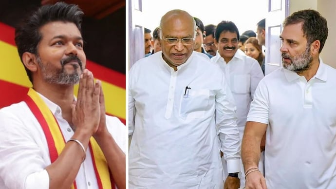 Tamil Nadu Congress urges Mallikarjun Kharge, Rahul Gandhi to 'support TVK' as party looks to dump ally DMK. Tamil Nadu Congress urges Mallikarjun Kharge, Rahul Gandhi to 'support TVK' as party looks to dump ally DMK.