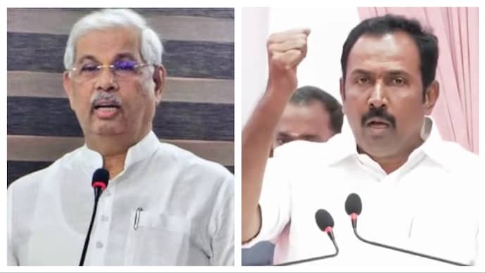 Tamil Nadu Governor Rajendra V Arlekar (left) and Congress MLA S Rajesh Kumar. (Credits: PTI) Tamil Nadu Governor Rajendra Arlekar, Congress MLA S Rajesh Kumar