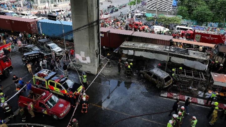 At least 8 killed, 25 injured after train rams bus, cars, bikes in Thailand