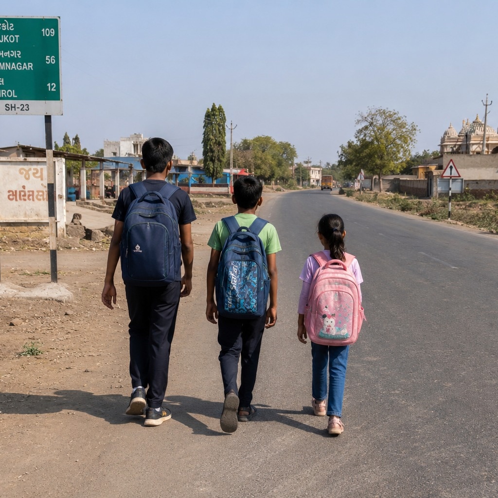 Three children flee home in Gujarat after father takes away mobile phone