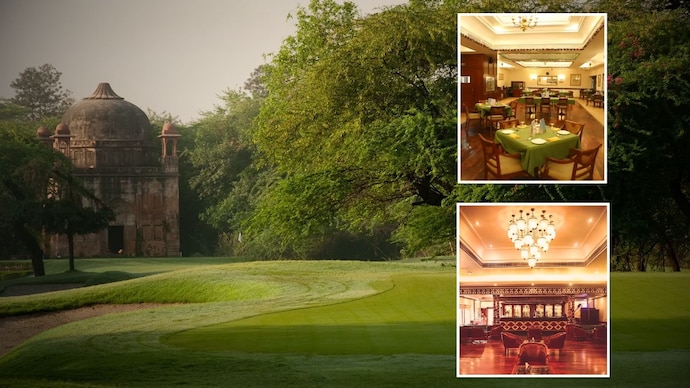 The Delhi Golf Club has luxurious bars and restaurants and medieval monuments on its premises. (Image: Delhi Golf Club) The Delhi Golf Club is combined with vast green spaces, ASI-protected monuments, and luxury interiors. (Image: Delhi Golf Club)