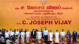 The oath-taking ceremony of Vijay and his cabinet