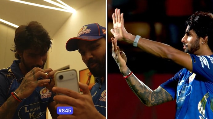 Tilak Varma and Rohit Sharma after the game against Punjab Kings. (Image: Screengrab/X from Mumbai Indians, IPL) Tilak Varma and Rohit Sharma