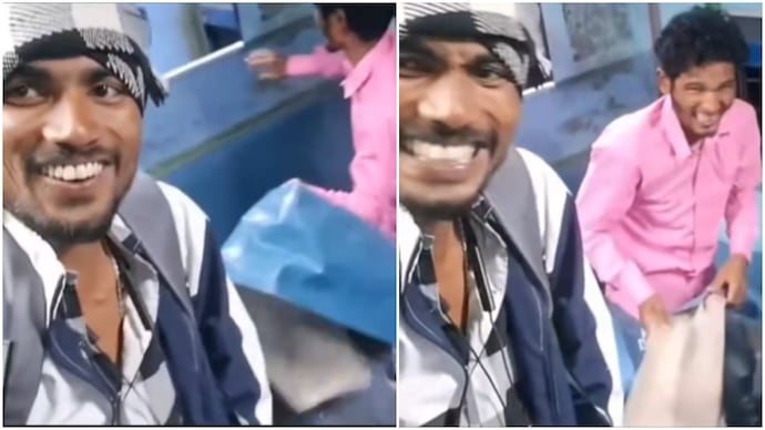 A video showing a group of men tearing the seat covers in a train compartment has gone viral. (Photo: X) train seat