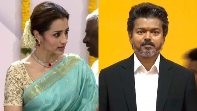 Trisha Krishnan attended the swearing-in ceremony of Thalapathy Vijay. (Credits: ANI) Trisha Krishnan