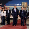 US President Donald Trump participates in an arrival ceremony at Beijing Capital International Airport during his visit to the country, in Beijing, China. (Photo: Reuters)